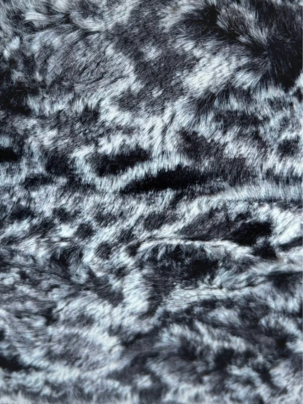Beautiful Black Gray Faux Fur Fabric Very Soft 33”x37” New
